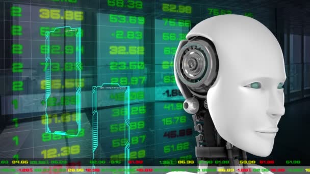 Futurystyczny Robot Sztuczna Inteligencja Cgi Big Data Analytics Programming Robotic — Wideo stockowe