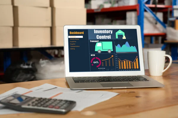 Warehouse management software application in computer for real time monitoring
