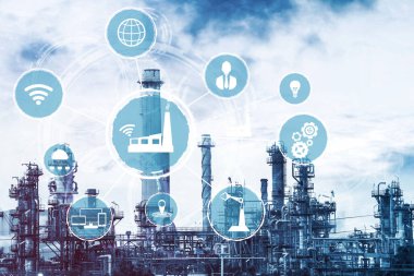 Sanayi 4.0 teknoloji konsepti - Dördüncü endüstriyel devrim için akıllı fabrika