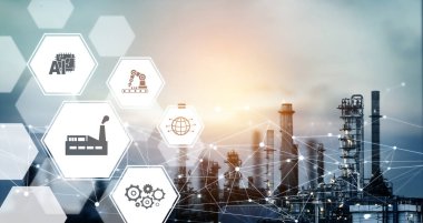 Sanayi 4.0 teknoloji konsepti - Dördüncü endüstriyel devrim için akıllı fabrika