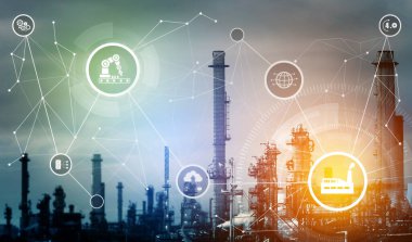 Sanayi 4.0 teknoloji konsepti - Dördüncü endüstriyel devrim için akıllı fabrika