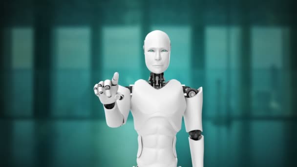未来型ロボット、人工知能CGIビッグデータ分析とプログラミング — ストック動画