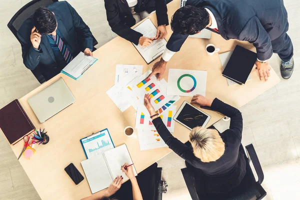 Réunion de groupe des gens d'affaires prise de vue de dessus — Photo