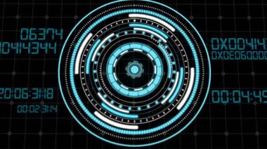 Hologram HUD daire arayüzleri, yüksek teknoloji fütüristik düğme ekran