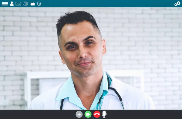 Doctor talking on video call for telemedicine and telehealth service