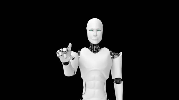 Futurystyczny robot, sztuczna inteligencja Analiza i programowanie dużych zbiorów danych CGI — Wideo stockowe