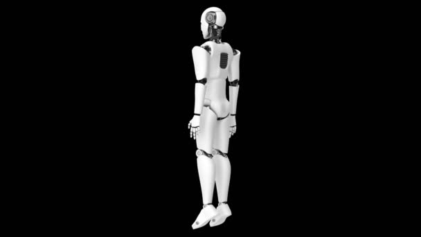 Futuristischer Roboter, künstliche Intelligenz CGI auf schwarzem und grünem Hintergrund — Stockvideo