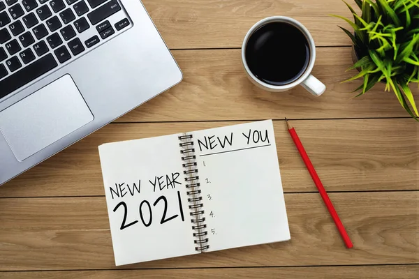 2021 Feliz Ano Novo Lista de Metas de Resolução — Fotografia de Stock