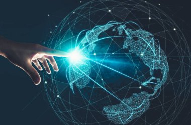 Modern yaratıcı iletişim ve internet ağı akıllı şehirde birleşir