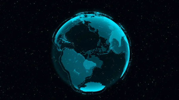 3D Digital Earth visar begreppet globalt nätverk — Stockfoto