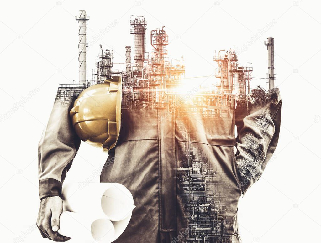 Future factory plant and energy industry concept.