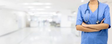 Hastanedeki doktor ya da hemşire. Tıbbi hizmet.