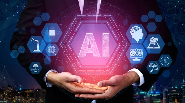 AI Learning i koncepcja sztucznej inteligencji. — Zdjęcie stockowe