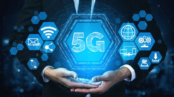 5G-Kommunikationstechnologie des Internet-Netzwerks — Stockfoto