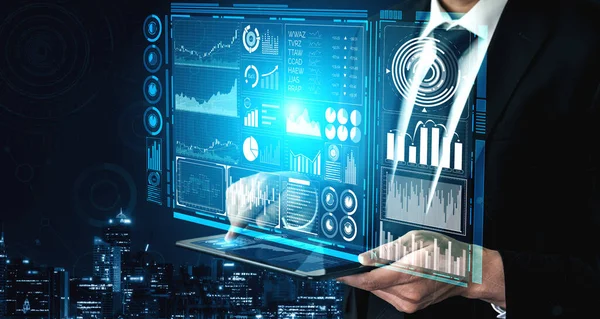 Big Data-Technologie für das Konzept der Unternehmensfinanzierung. — Stockfoto