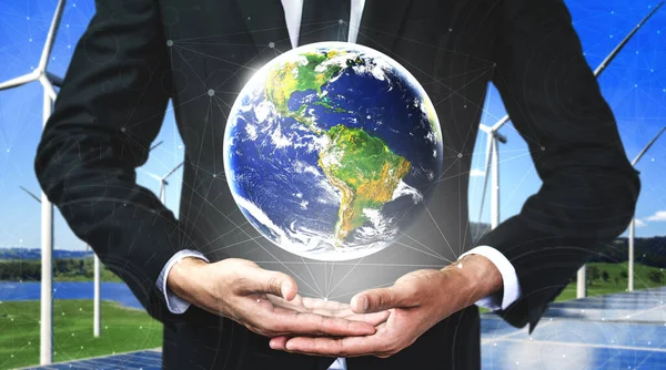 Концепция устойчивого развития альтернативной энергетики. — стоковое фото