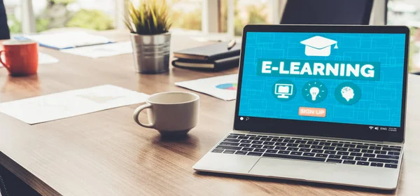 E-learning és online oktatás a hallgatói és egyetemi koncepció számára. — Stock Fotó