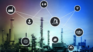 Sanayi 4.0 teknoloji konsepti - Dördüncü endüstriyel devrim için akıllı fabrika