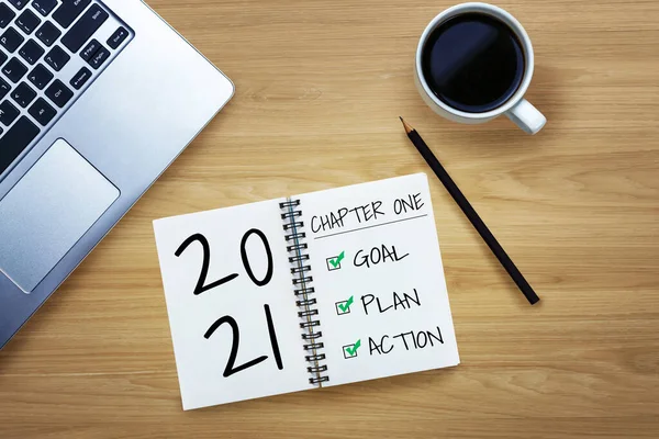 2021 Happy New Year Resolution Goal List — Stock Photo, Image