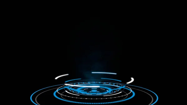 Hologramm HUD Kreis-Schnittstellen, Hi-Tech futuristische Tastenanzeige — Stockfoto