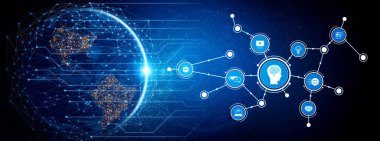 A visually striking image illustrating a global digital network with nodes representing artificial intelligence and communication concepts, set in a futuristic environment. Tessel