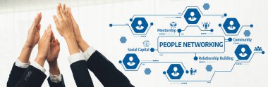 A dynamic visual of hands raised in celebration reflects the essence of people networking, focusing on mentorship, community support, and relationship building in professional contexts. Amity