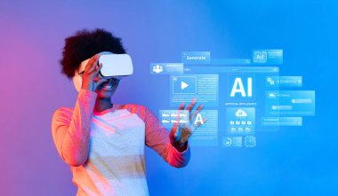 A young individual engaging with virtual reality and illustrating tools for artificial intelligence, showcasing the intersection of technology and creativity. XDMCP