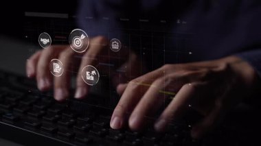 Proje yönetimi paneli proje yönetimi stratejisini, planlama, proje yönetimi iş akışını ve daha iyi koordinasyon için proje yönetim ikonlarını gösteriyor. Muxer