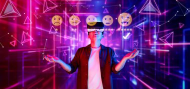 Explore the intersection of virtual reality and customer satisfaction as a user engages with feedback elements in an immersive digital space, enhancing service quality insights. XDMCP