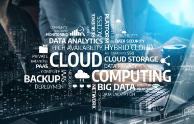 This image illustrates the dynamic landscape of cloud computing, highlighting crucial elements such as data security, analytics, and backup solutions essential for modern businesses. Tessel