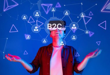 Discover the intersection of technology and customer engagement in a vibrant digital landscape, showcasing the future of B2C interactions through virtual reality. XDMCP