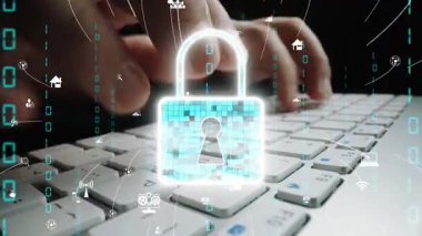 This image represents the concept of cyber security, featuring a digital lock overlay on a keyboard to symbolize data protection and enhanced online safety measures. Xenic