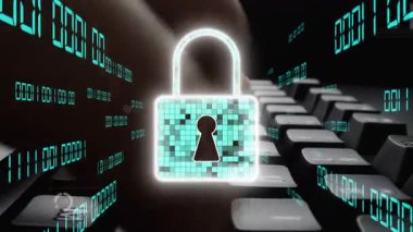 A digital representation of cyber security featuring a lock symbol, illustrating the importance of data protection and online privacy in today high-tech world. Xenic