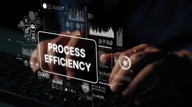 Dijital Çalışma Alanında Veri Görsel Temsili Süreç Verimliliği ile Üstüste konmuş Yenilikçi Eller Klavyede Yazıyor. Asemptotik akıllı veri analitiği.