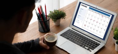 Kişisel düzenleyici ve çevrimiçi iş için mod zamanlama planlaması için bilgisayar yazılım uygulaması takvimiName