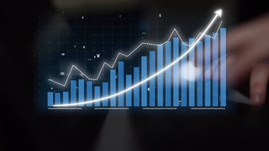 A modern financial growth chart displays an upward trend with digital elements, symbolizing success and strategic insights in today business landscape. Copula
