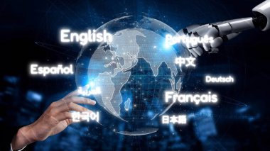 Birden fazla dille küresel iletişim, dijital çeviri araçları, çok dilli teknoloji, kültürler arası iletişim ve sanal dil öğrenme ortamları. Muxer