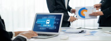 Chatbot yazılım uygulaması canlı çevrimiçi iş için otomatik olarak müşteri sorularına cevap verir