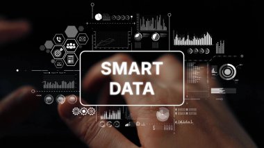 Dokunmatik Ekran Arayüzü ve İş Zekası için Etkileşimli Grafikler ile Modern Veri Analizi Kavramı. Asemptotik akıllı veri analitiği.