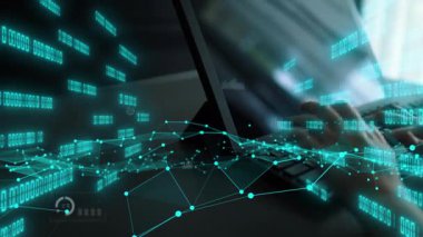 An engaging and modern representation of data analytics featuring charts and graphs over a keyboard, symbolizing the fusion of technology and information analysis. Xenic