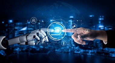 AI, akıllı planlama araçları, sanal işbirliği ve sürekli gelişim için akıllı sprint optimizasyonu ile çevik projeleri geliştirir. Yapay Zeka Çizgisi