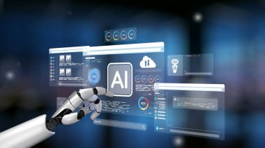 LLM Teknoloji, Büyük Veri, Makine Öğrenme, İş Desteği için Üretici AI, Geleceğin AI Teknolojisi ve Yapay Zeka Mühendisliği Asistan Beyin İşlemcisi. Çağ