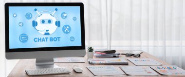 Chatbot yazılım uygulaması canlı çevrimiçi iş için otomatik olarak müşteri sorularına cevap verir