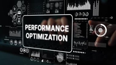 Performance Optimization Concept with Data Analytics and Statistical Graphs for Business Improvement Strategies. Asymptotic smart data analytic.
