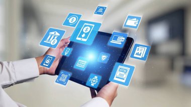 Çevrimiçi bankacılık ve dijital bankacılık yeniliği finans ve teknolojiyi birleştirir, çevrimiçi bankacılık sistemlerini optimize eder, mobil bankacılık hizmetleri ve kusursuz deneyim için fintech. Spire.