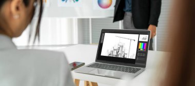 Mimari iş ve profesyonel tasarımcı için mimari tasarım modem yazılım uygulaması