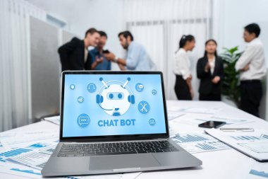Chatbot yazılım uygulaması canlı çevrimiçi iş için otomatik olarak müşteri sorularına cevap verir
