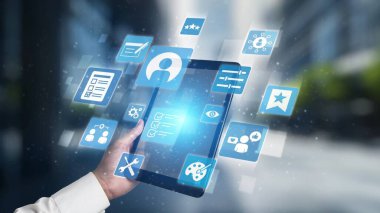 Kişisel hizmet, müşteri yolculuğu ve adaptif dijital etkileşim için kişiselleştirme, kullanıcı profili ve deneyim tasarımı gösteren kişiselleştirme simgeleri. Gist