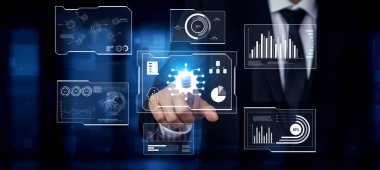 Analitik, içgörü ve performansı gösteren büyük bir veri gösterge paneli. Veriler kararları destekler, veriler eğilimleri ortaya çıkarır, veriler analitiği güçlendirir ve stratejiyi değiştirir. Kefil