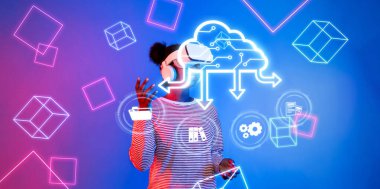 Bulut bilişim ve sanal gerçekliğin yenilikçi harmanını keşfetmek, çevrimiçi depolama ve ağ işleri çözümleri için interaktif grafikleri modern bir ortamda göstermek. XDMCP